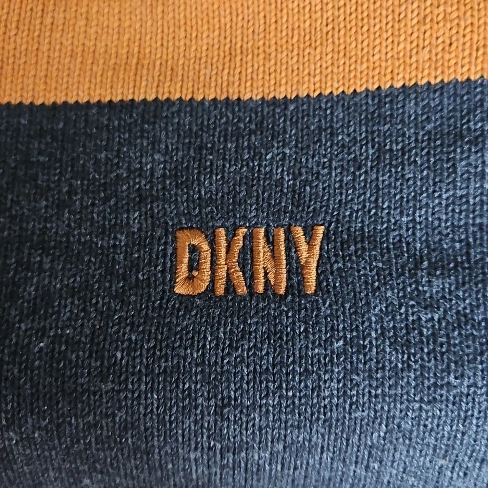 DKNY Men's Orange and Black Sweater - XL